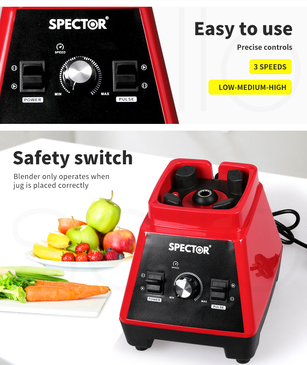 2l Commercial Blender Mixer Food Processor Juicer Smoothie Ice Crush | Red