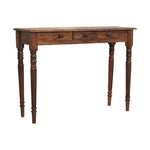 Artisan Furniture Solid Wood Three Drawer Console With Turned Legs, Brown
