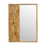 Artisan Furniture Solid Mango Wood Pineapple Carved Mirror Cabinet