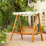 2 Seater Wooden Garden Swing Chair Seat Hammock  Lounger