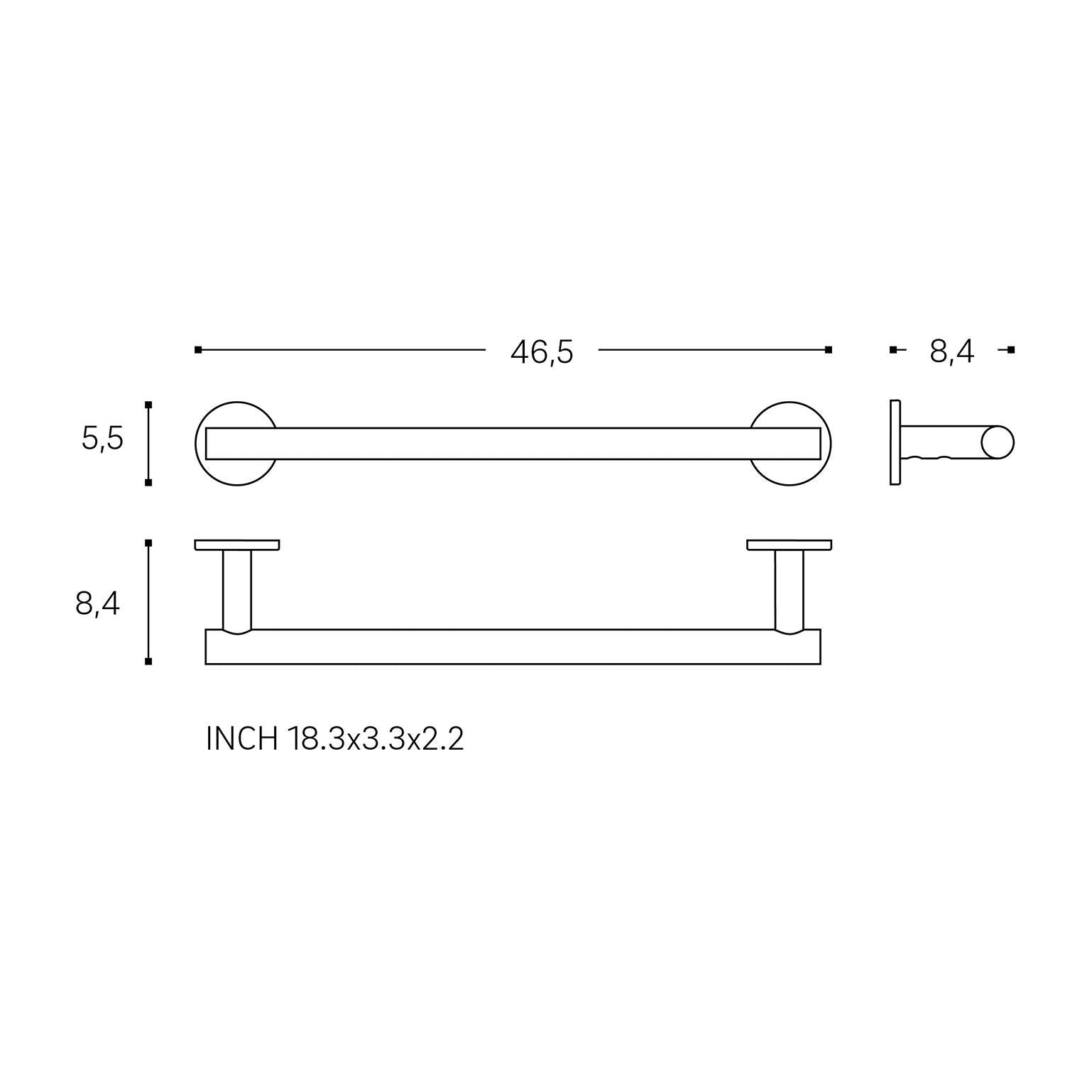 Towel Rail Chrome Architect Sp (46cm)