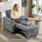3-in-1 Sofa Bed, Convertible Sleeper Chair With Adjustable Backrest | Dark Grey