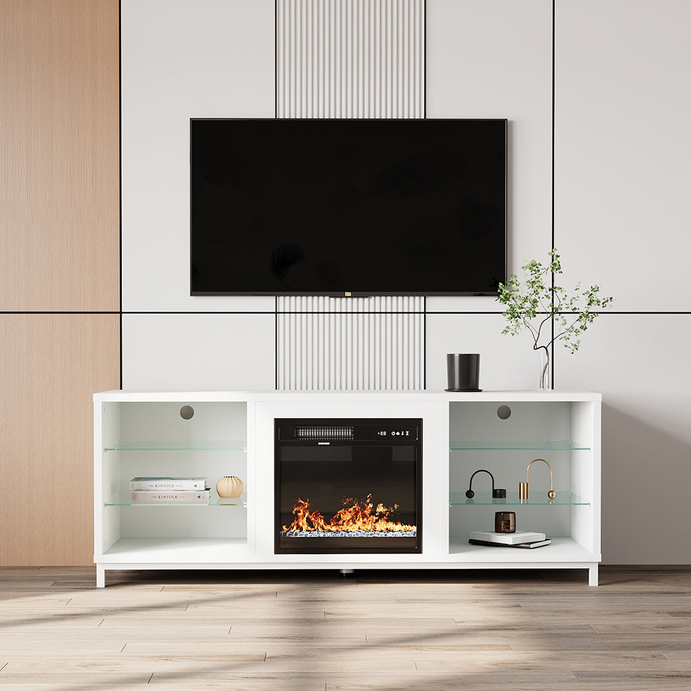 18-inch Electric Fireplace With Freestanding Tv Stand Entertainment Center