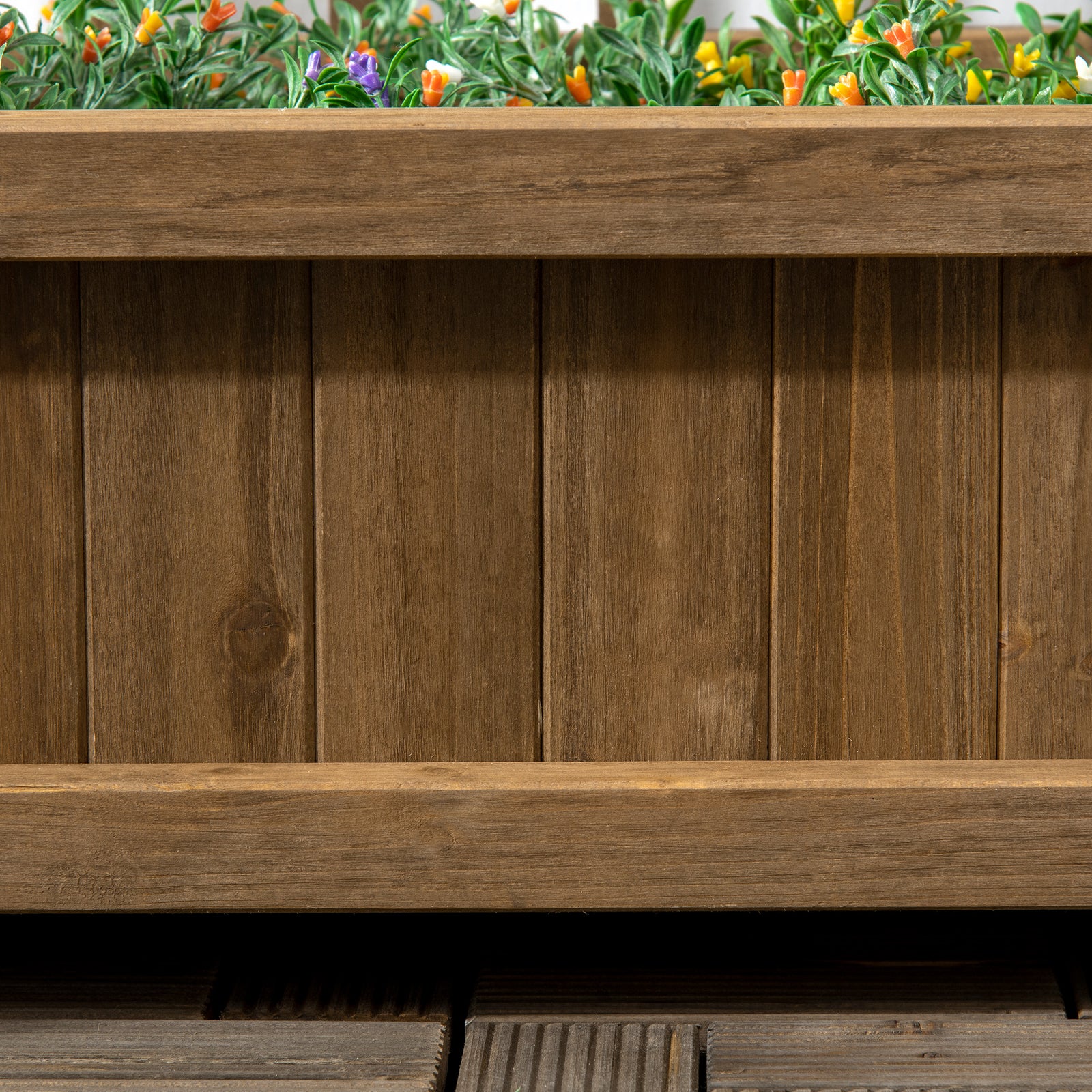 Garden Planter With Trellis Indoor Outdoor, Brown