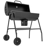 Charcoal Bbq, Adjustable Height, Trolley, Red | Black