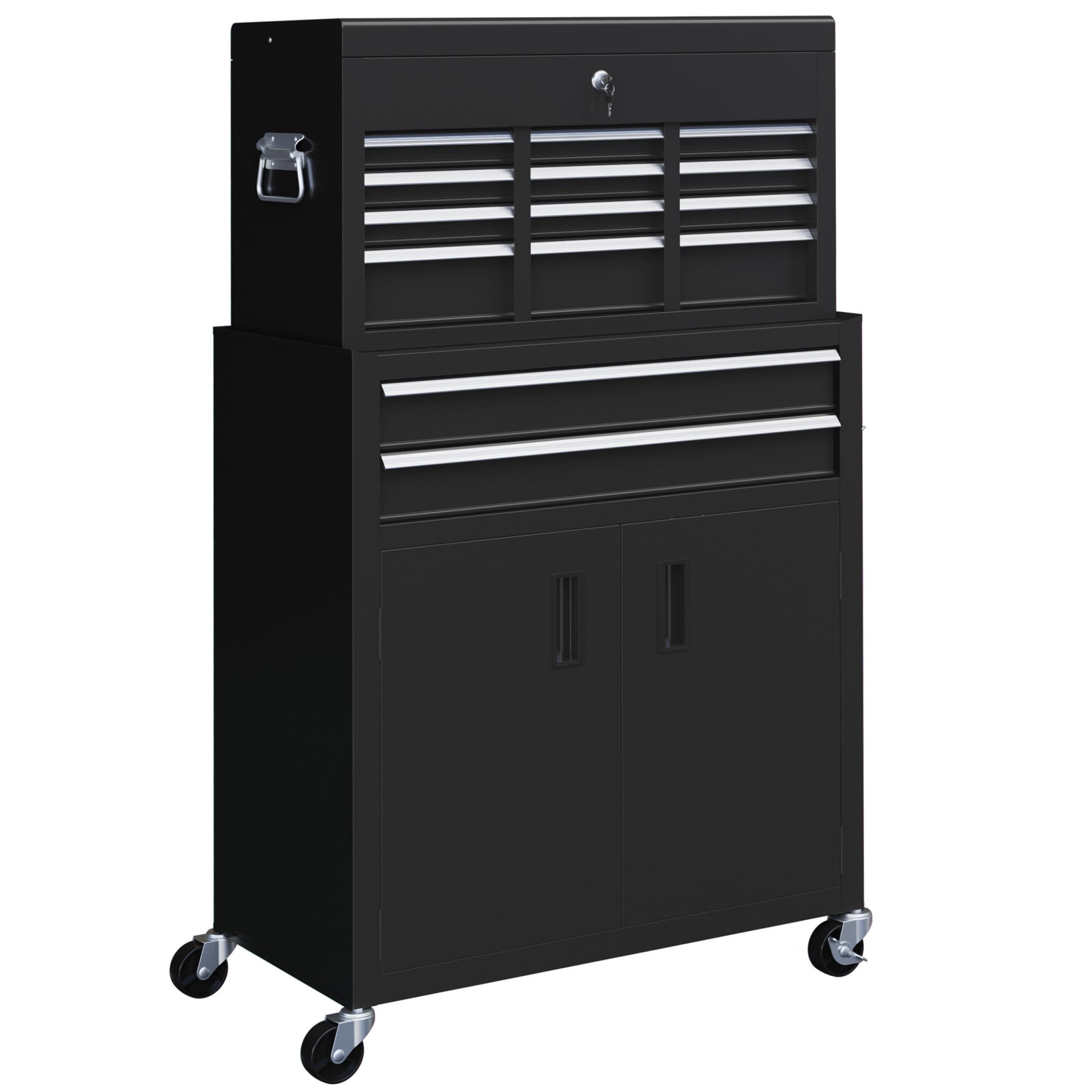 Top Chest And Roller Cabinet Combo Metal Tool Cabinet | Black