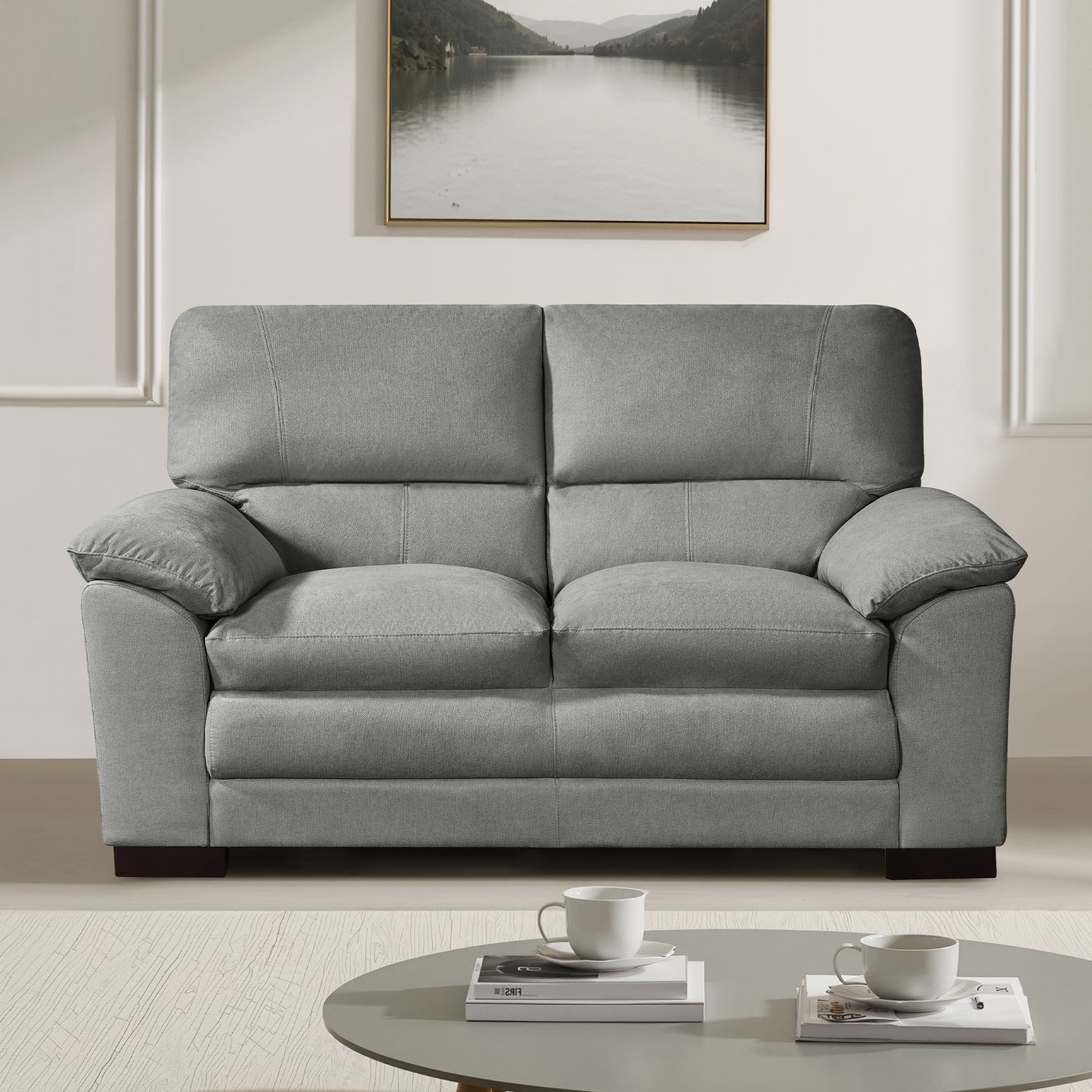 Ramona Soft Fabric 2 Seat Sofa | Grey