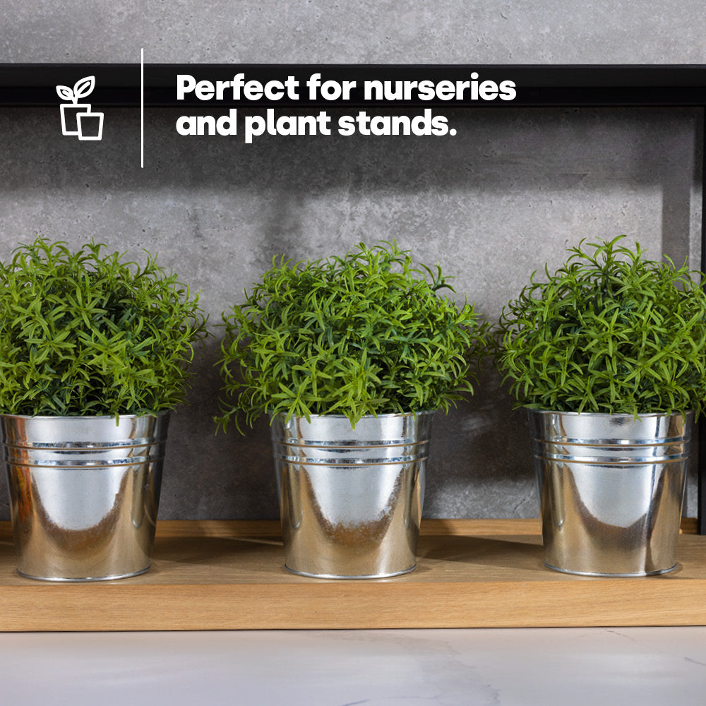 Flower Pots Set Of 12 - Galvanised Iron