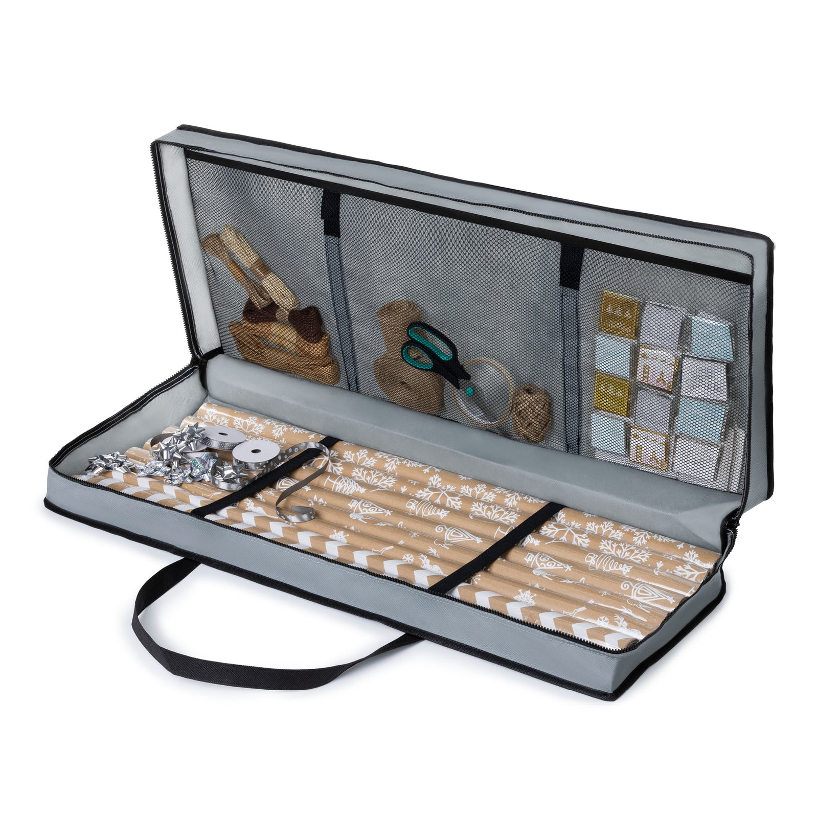Wrapping Paper Storage Bag Dust Resistant Fabric Holder Grey