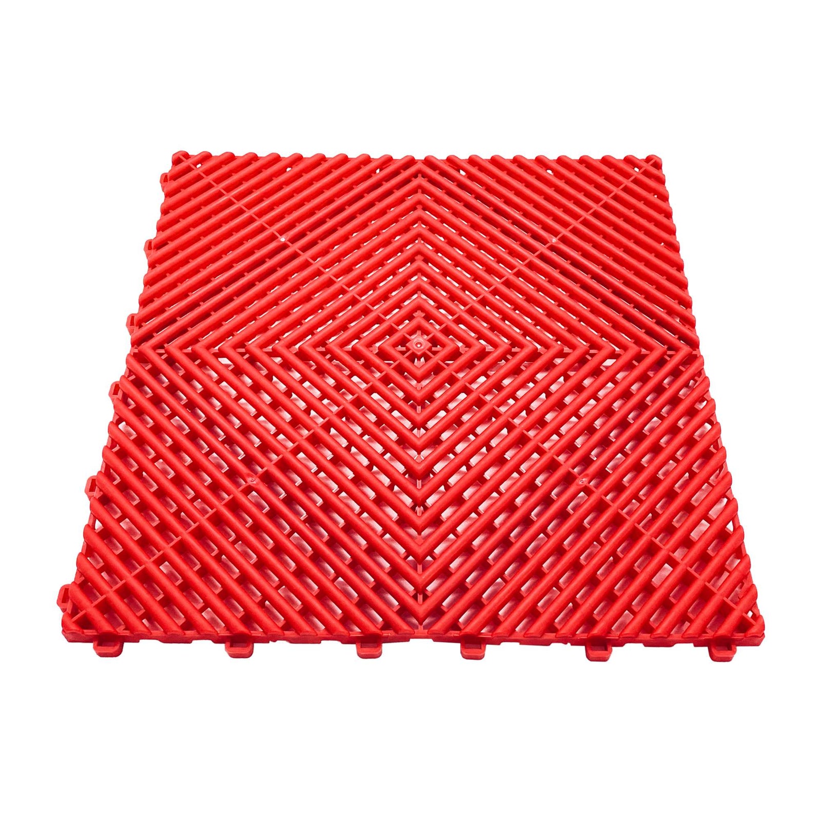 Heavy Duty Vented Garage Interlocking Floor Tiles | Red