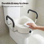 Raised Toilet Seat 12cm Riser With Adjustable Arms For Elderly Disabled | White