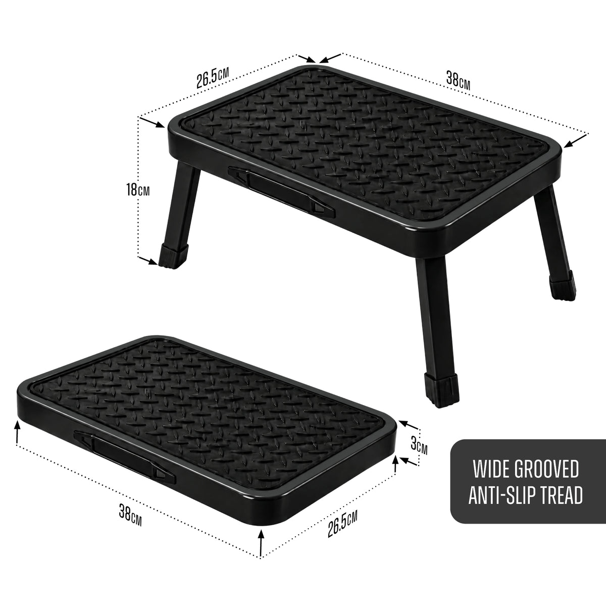 Folding Step Stool Premium, Heavy-duty Steel Home Diy Step Stool 150kg Capacity | White