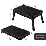 Folding Step Stool Premium, Heavy-duty Steel Home Diy Step Stool 150kg Capacity | Black