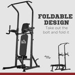 Power Tower Weight Bench Dip Stands For Home Gym | Black