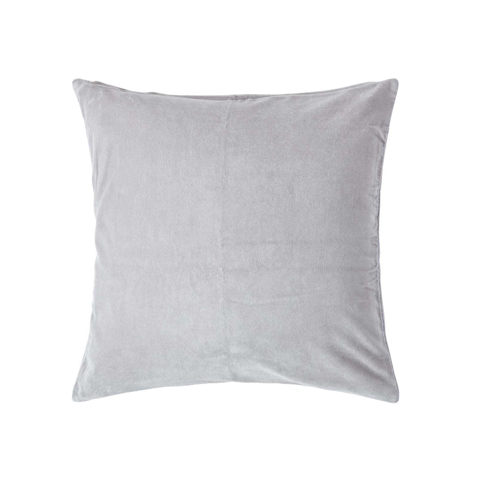 Luxury Cotton Velvet Cushion Cover | 40cm x 40cm | Light Grey