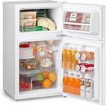 Comfee 87l Mini Fridge Freezer, 2-door Refrigerator With Led Light, Shelves, Drawer & Adjustable Thermostat | White