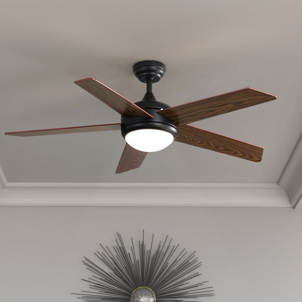 52 Inch Ceiling Fan With Dimmable Led Light & Remote 5 Blade Modern Quiet Fan