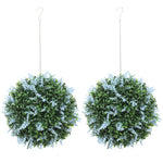 HOMCOM Set Of 2 Artificial Plant Topiary Balls, Faux Plants