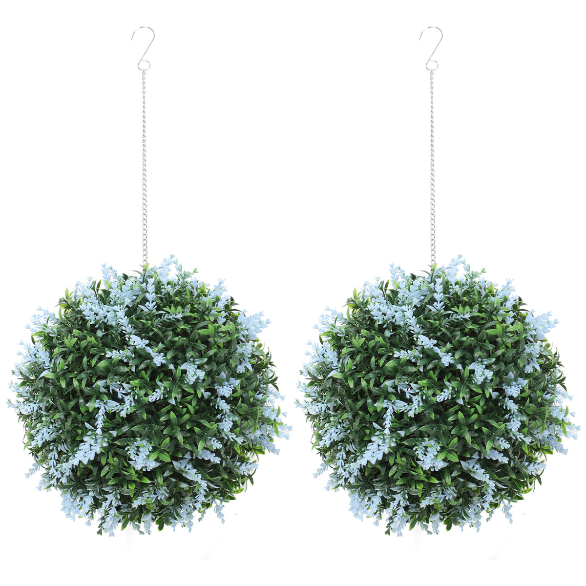 HOMCOM Set Of 2 Artificial Plant Topiary Balls, Faux Plants