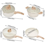 7pcs Nonstick Cookware Set | Cream