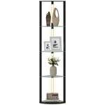 Led Floor Lamp With Shelves, Dimmable Standing Lamp With Foot Switch | Black