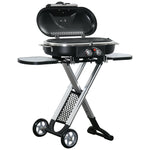 Foldable Bbq Grill, 2 Burner, Trolley | Black