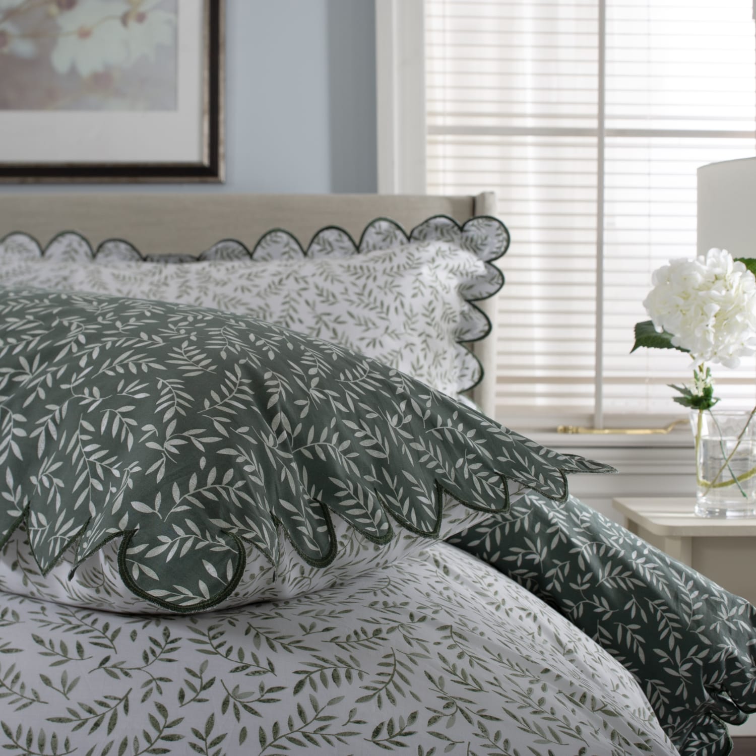 Ashling Garden Duvet Set With Leaf Printed Design | Super King | Green