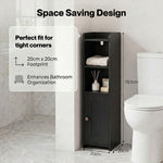 Bathroom Cabinet Slim Corner Storage Adjustable Shelves Pb Mdf | Black