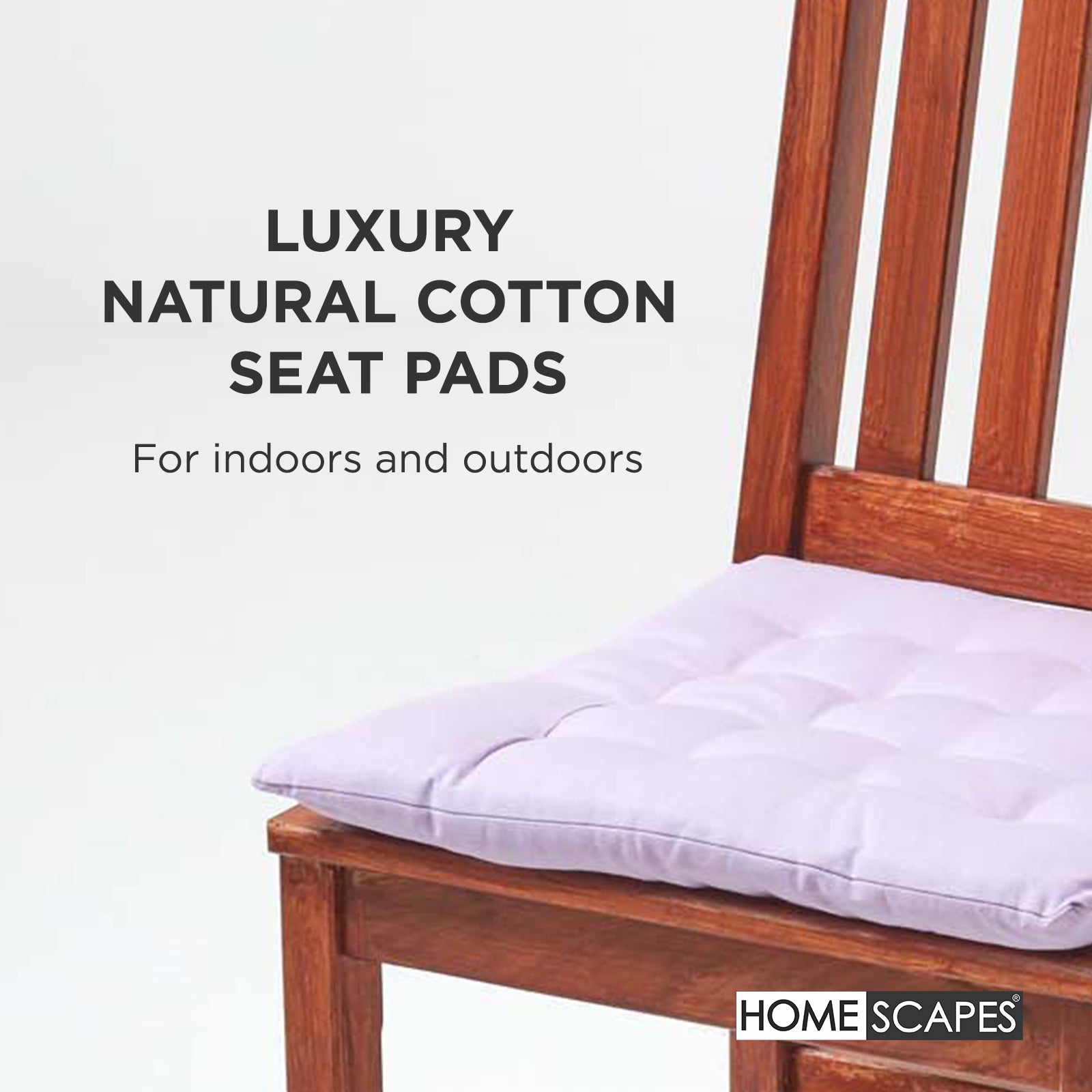 100% Cotton Seat Pads Plain Chair Cushions For Dining Room, Kitchen, Or Outdoor Garden Use | Set-of-1 | Mauve