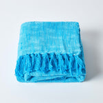 Nirvana Handwoven Slub Cotton Throw | 225cm x 255cm | Teal