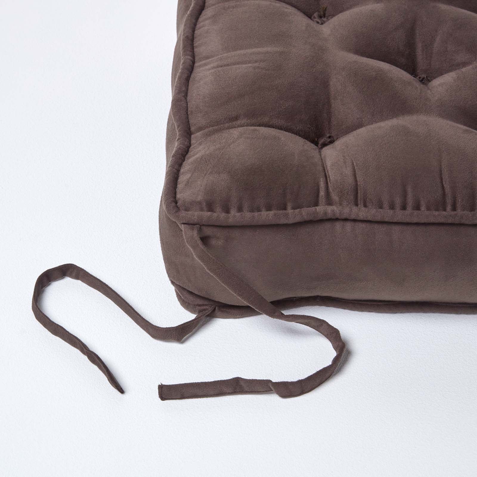 Faux Suede Dining Chair Booster Cushion | 40cm x 40cm | Chocolate