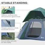 Family Pop-up Camping Tent W/ Removable Waterproof Rainfly