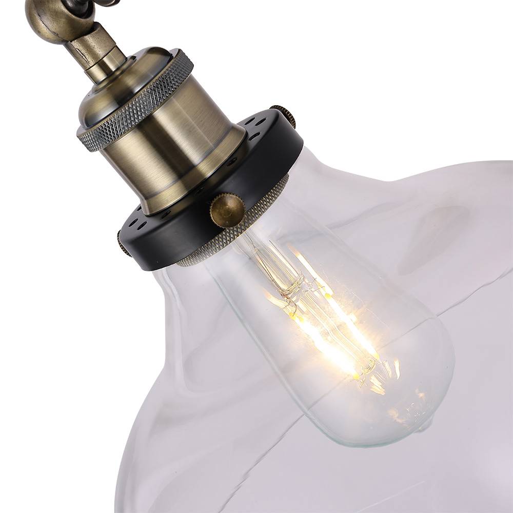 Industrial 1-light Armed Sconce With Clear Glass Shade