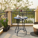 Mosaic Round Garden Table, 60cm Ceramic Top