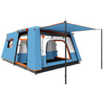Outsunny 4-6 Man Camping Tent W/ 2 Bedroom, 3000mm Waterproof