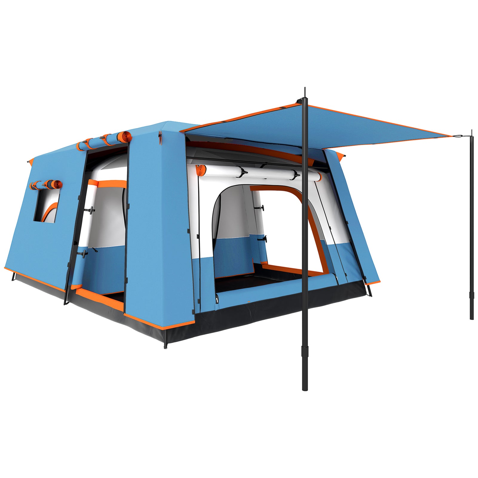 Outsunny 4-6 Man Camping Tent W/ 2 Bedroom, 3000mm Waterproof