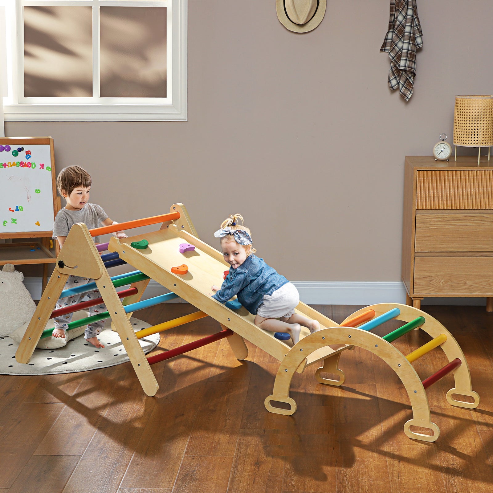 Aiyaplay 5 In 1 Toddler Climbing Frame With Ramp, Arch, For 18-48 Months