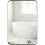 Rectangle Mirror, Wall Mirror With Steel Frame For Bathroom | Large | Black