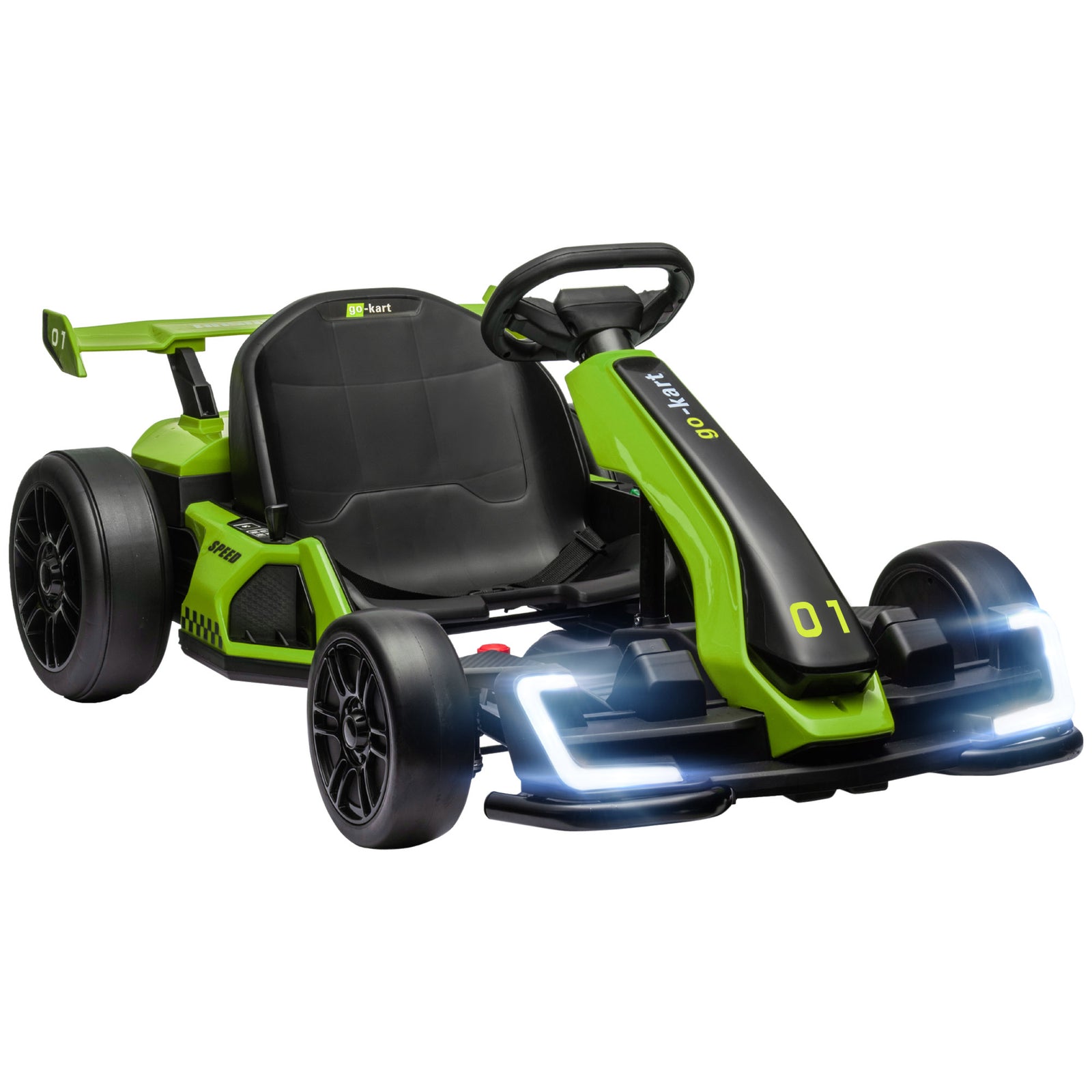 24v Electric Go Kart For Kids With Adjustable Seat | Green