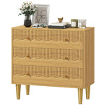 HOMCOM Chest Of Drawers, 3 Drawer Dresser Steel Legs And Wooden Top, Oak