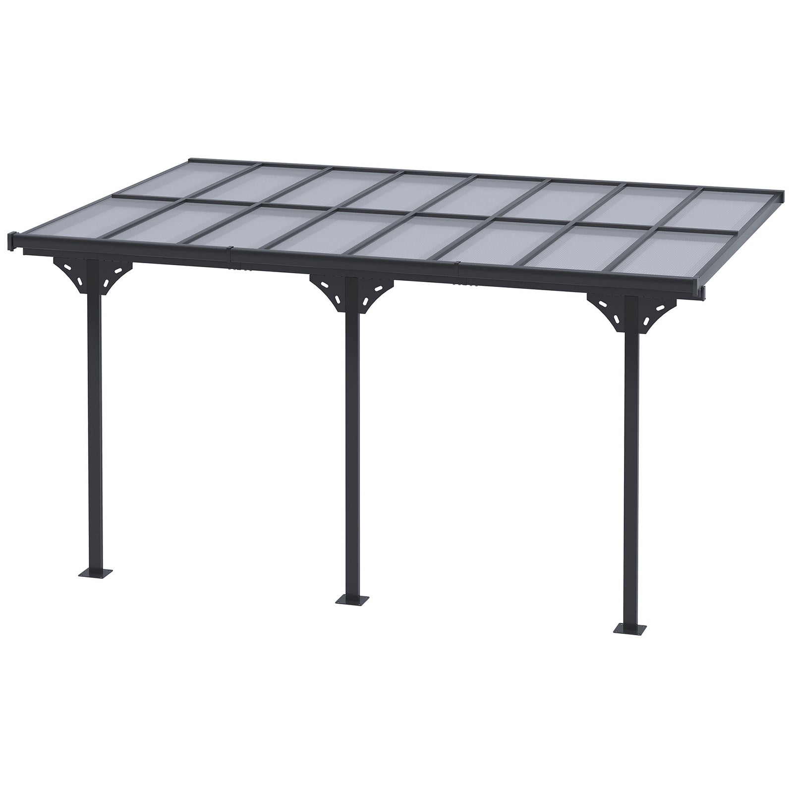 Outdoor Patio Gazebo Pergola, Aluminum Post, 4.35 X 3 M Roof