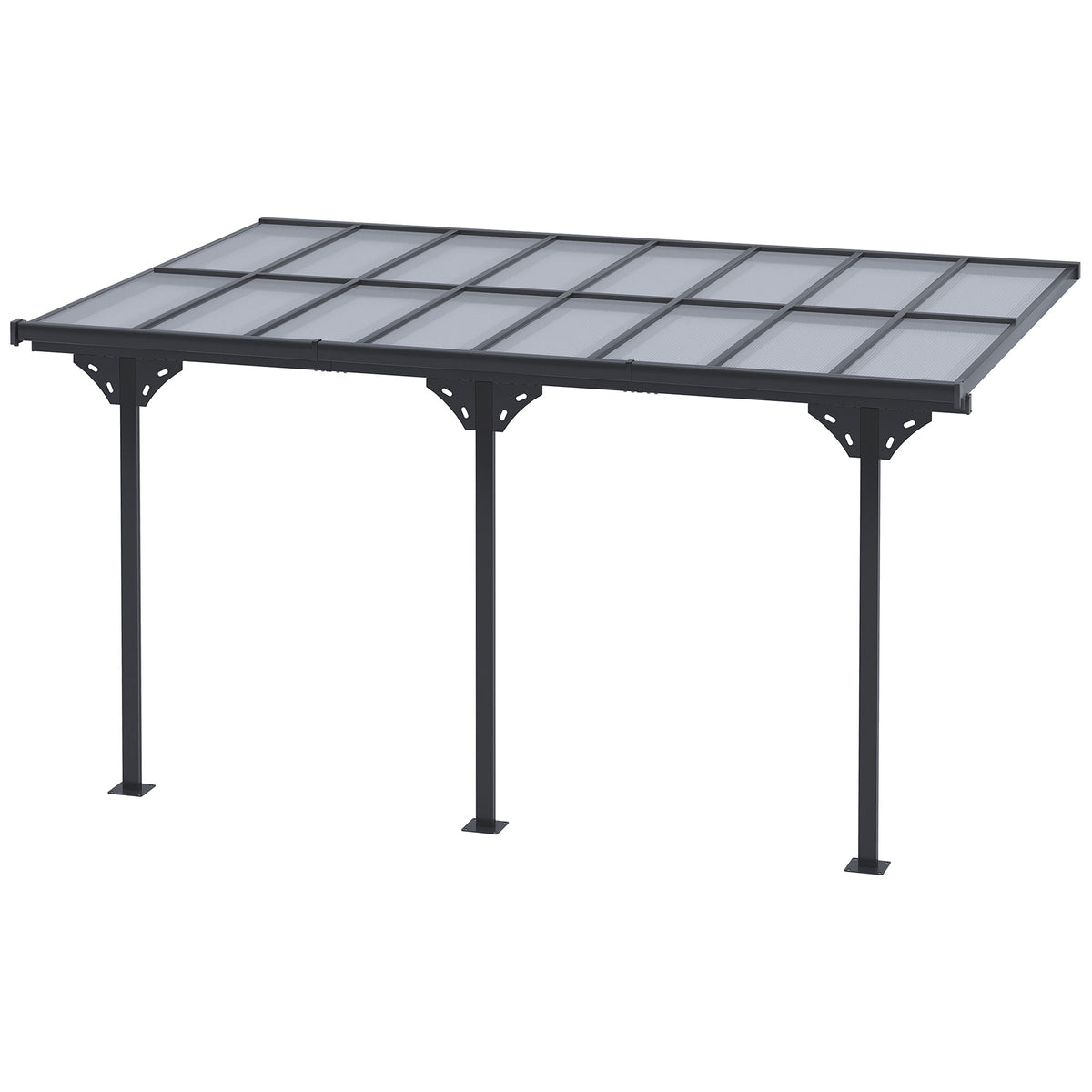 Outdoor Patio Gazebo Pergola, Aluminum Post, 4.35 X 3 M Roof