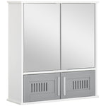 Bathroom Mirror Cabinet Wall Mount Storage Unit Double Doors | One Size