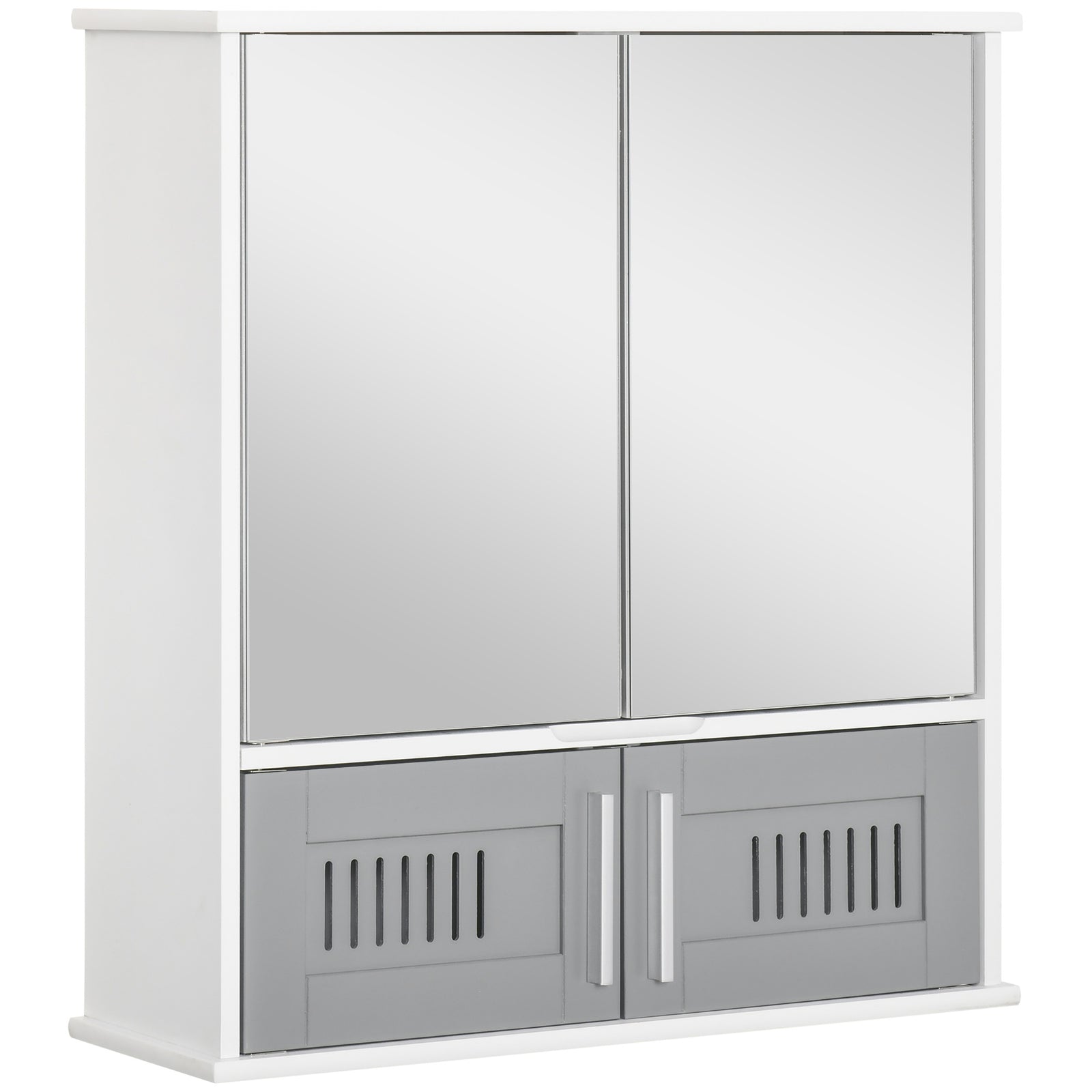 Bathroom Mirror Cabinet Wall Mount Storage Unit Double Doors | One Size