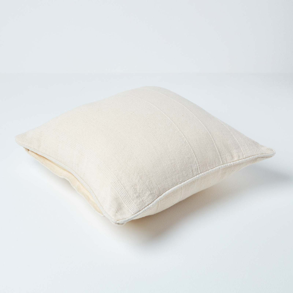 Cotton Rajput Ribbed Cushion Cover | 60cm x 60cm | Natural