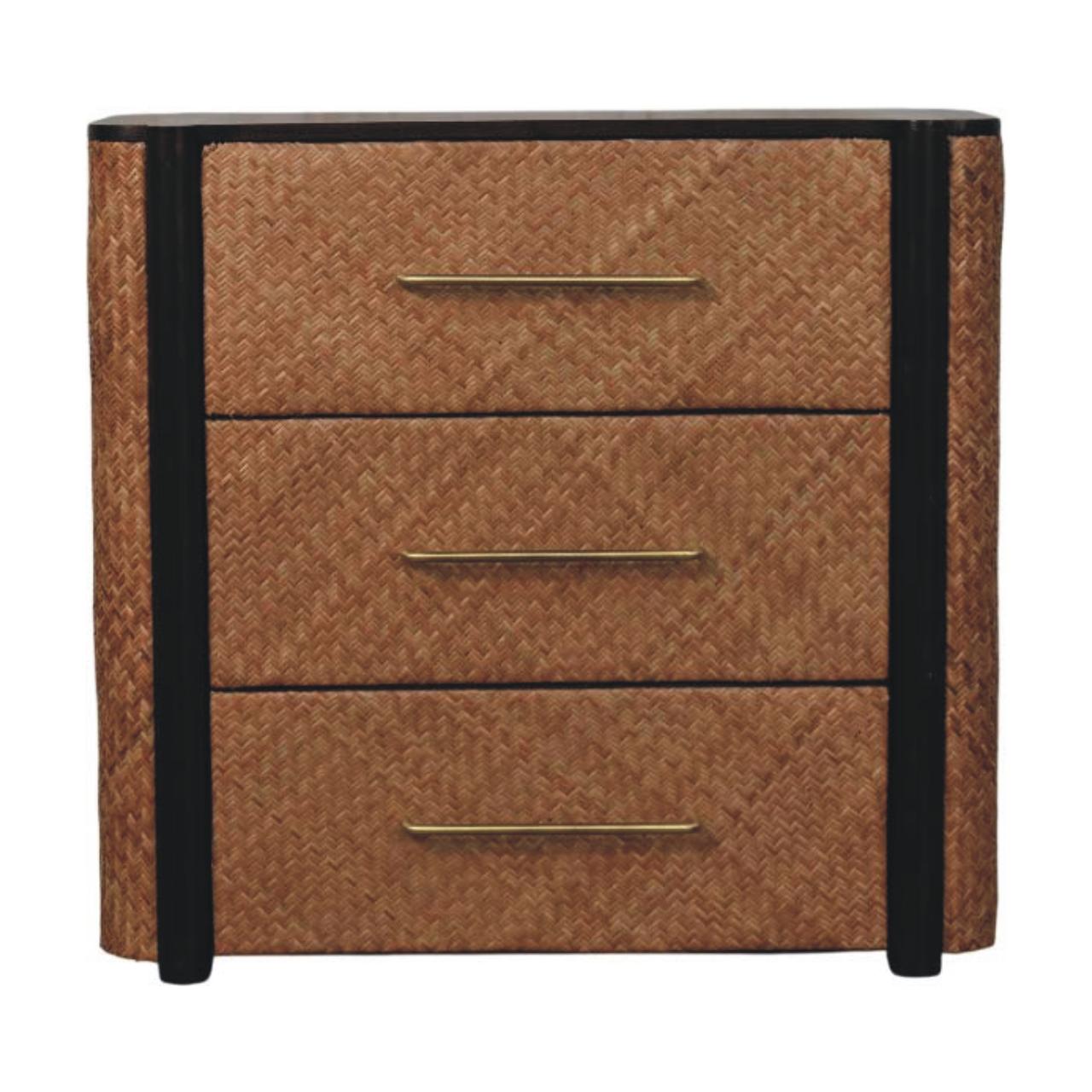 Havana Weave 3 Drawer Chest, Brown