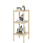 3/4-tier Bathroom Storage Shelving Unit Freestanding Bamboo | Small | Natural