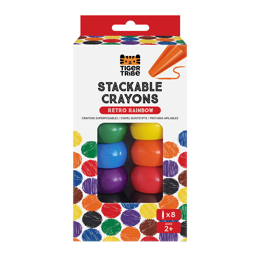 Kids Stackable Crayons (retro Rainbow)