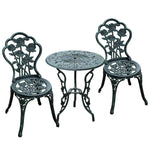 3 Pieces Bistro Set Furniture Garden Balcony Table 2 Chairs