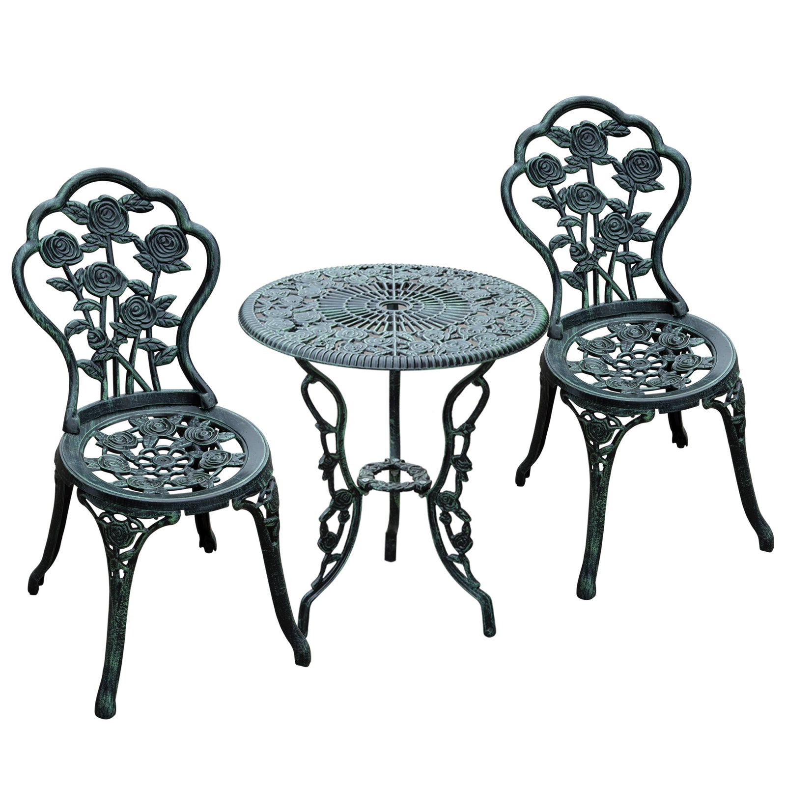 3 Pieces Bistro Set Furniture Garden Balcony Table 2 Chairs